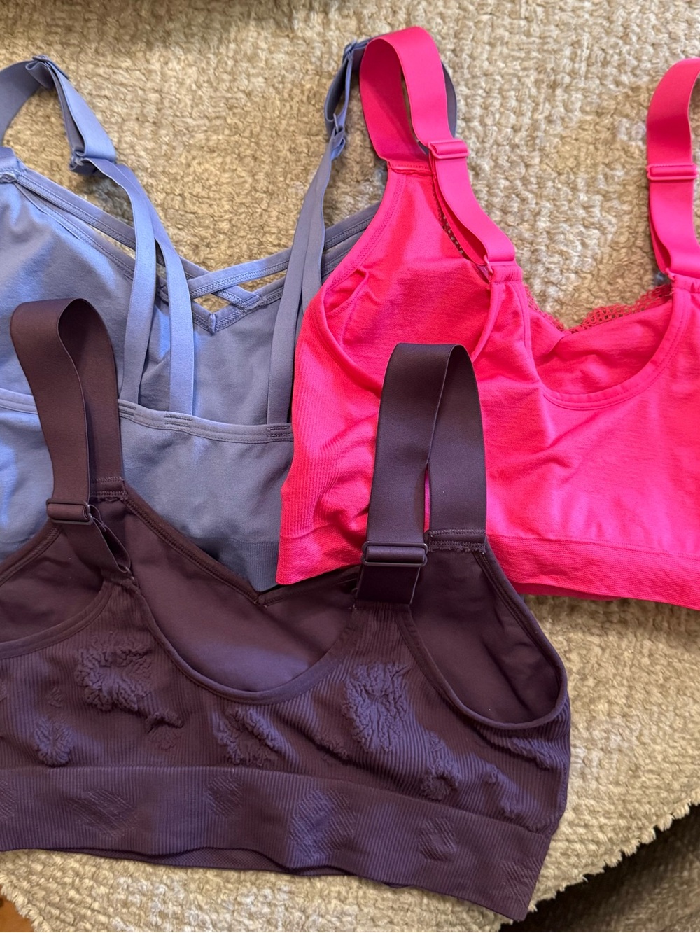 Women's Seamless Comfort Bralette - Pink, Lavender & Deep Plum Cacique 14/16 - Picture 2 of 6